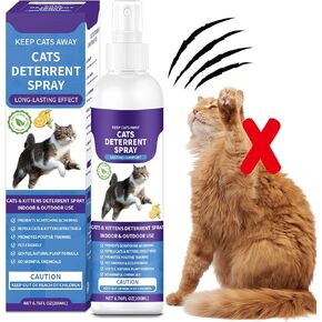 Cat Deterrent Spray, 200ML Cat Repellent Spray, Indoor & Outdoor Anti-Scratch Cat Repellent for Furniture, Sofas, Rugs, Curtains, and Plants, Alcohol-Free & Non-Toxic Formula Repellent for Cats