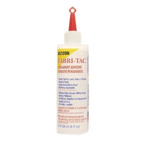 BEACON Fabri-Tac Premium Fabric Glue - Quick Drying, Crystal Clear, Permanent - for Fabrics, Canvas, Lace, Wood and More, 8-Ounce