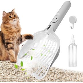 Cat Litter Scoop，Spray Cat Litter Scooper，Deodorizable Kitty Litter Scoop，Cat Poop Scooper Easy Sifting，Pet Cleaning Litter Box Scooper