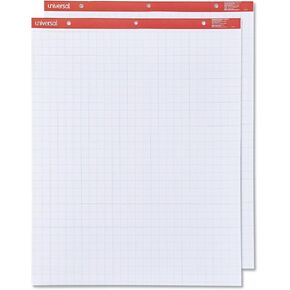 Universal 35602 Recycled Easel Pads, Quadrille Rule, 27 x 34, White, 50 Sheet (Case of 2 Pads)