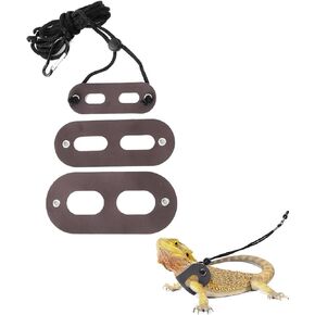 Bearded Dragon Harness Leash Set, Adjustable Leather Lizard Reptiles Harness Leash for Guinea Pig,Chameleon and Other Small Animals