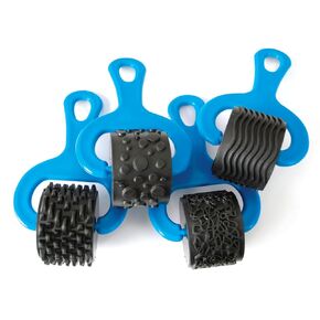 Ready2Learn Heavy Duty Rubber/Plastic Paint and Clay Explorer Rollers, 5 x 1-1/2 Inch, Set of 4 - 410957