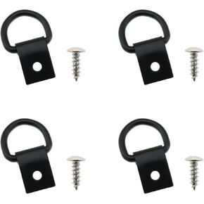 DGZZI 4PCS 65mm Black D Shape Buckle Metal Iron Buckle Hardware Accessories with Screws for Trailers Kayaks Warehouses Workshop Cargo Installation