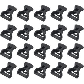 20PCS Tent Cord Adjustment Buckle Canopy Fixing Clip Plastic Clip Camping Tent Buckle Tent Cord Adjuster Tent Cord Buckle Windsock Adjustment Buckle Black