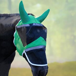 Fly Masks for Horses Fly mask with Ears and Long Nose UV Protection Horse (Bule, (Pony) Small)