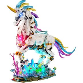 NUTCRACKER Unicorn Building Set for Adult Kids - Cool Rainbow Unicorn Model with Light Animal Toy Building Set, Christmas Birthday Gift for Boy and Girls 8+（1492 Pieces