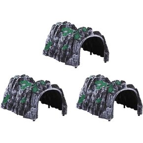 VICASKY 3pcs Simulated Cave Scene Model Plastic Rockery Tunnel Train Cave Tunnel Boy Toys Kid Cars Train Tunnel