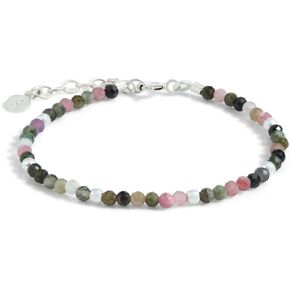 Handmade Peruvian Tourmaline Bracelet, 100% Sterling Silver, Adjustable Fit, High Qualiy Craftsmanship. Thoughtful Jewelry Gift for Women