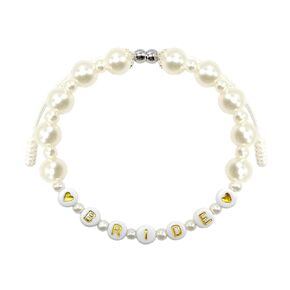 Bride Bracelet, Immitation Pearl Beaded Bracelet, Bride to Be Jewelry, Bachelorette Party Decorations, Bridesmaid Gift, Bridal Shower, Wedding Accessory (Pearl BRIDE)