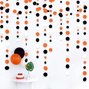 46 Ft Red Party Decorations Polka Dots Garlands Red and White Hanging Paper Circle Dots Streamer for Valentines Anniversary Birthday Graduation Wedding Christmas Holiday Bridal Shower Party Supplies