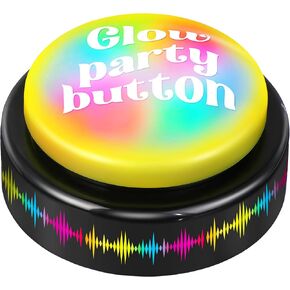 Feekoon Dance Party Button with 10 Music, 30 Second Glow Dance EDM Button (Batteries Included), Dance Bomb Party Button for Office Classroom, Cool Gag Gifts for Teacher Coworker Friends