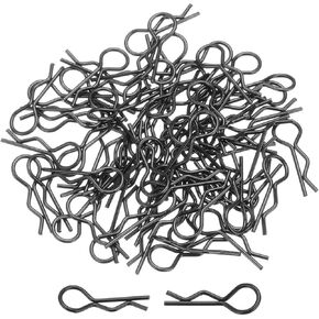 DMiotech 50Pcs Body Clips Bent, Black Universal RC Body Clips R Pins RC Cars Parts Shell Replacement Parts for All 1/10 1/12 Scale RC Car