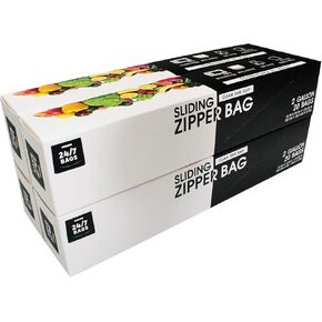 2 Gallon Slider Storage Bags- 80 Count, Featuring Expandable Bottom, Zero BPA, Microwave-Safe(4 boxes of 20)