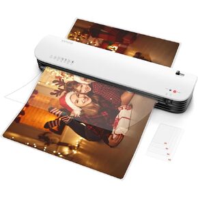 VEVOR Laminator Machine, Cold and Hot Laminator for Max A3 Paper Size, 1 min Quick Warm Thermal Laminator, 3-5 mil Thickness, Ideal for Home, Office, Business, or School Supplies, White + Grey