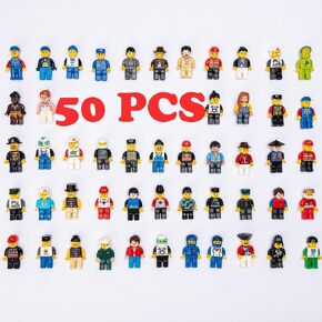 elecbytes minificures ، minifigs ، figure action ، mini figure toy ، minifig people ، mystery pack (عشوائي 50 minifig)
