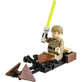 Lego Star Wars Episode 6 Minifigure - Luke Skywalker in endor outfit مع Lightsaber و Speeder Bike (إصدار محدود)