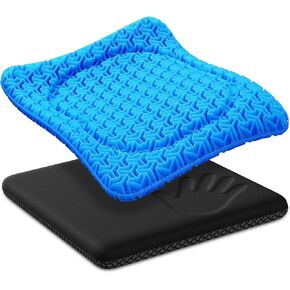 Gel Seat Cushion, Cool Chair Cushion for Office Chairs, Driving Car Cushion Breathable, Wheelchair Cushions for Pressure Relief, Back Pain for Seat Cushion, Chair Pad with No-Slip Cover