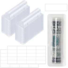 100 Pieces Clear Plastic Lip Balm Pouches Money Card Holder Money Cash Pouches with Adhesive for Cash, Gift Card, DIY Crafts (3.23"x1.14")