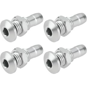 SING F LTD Pack of 4 RC Boat Water Nipple M8 Hose Nozzle Replacement Part Aluminum Alloy Outlet Nozzle Water Valve Suitable for RC Boat DIY Connecting methanol Ship Water Cooling System, Silver