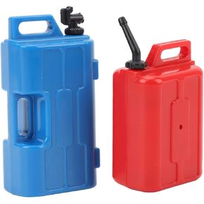 Alomejor 1/10 Scale Mini Plastic Fuel and Gas Can Bright Color Multifunctional for SCX10 RC Crawlers (Red+Blue)