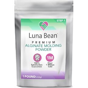 Luna Bean Alginate Molding Powder Refill for Hand Casting Kit - Non-Toxic Alginate Material 1 lb (450g) - Perfect for Anniversaries, Couples, Birthdays & Family Activities