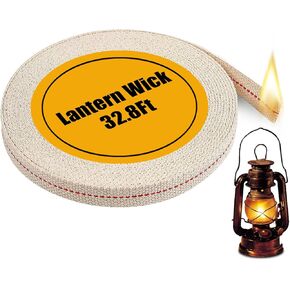 32.8 Feet Oil Lamp Wicks, Each Roll is 1/2-inch Wide Wicks for Oil Lamps, Cotton Oil Lamp Wick Can Be Used As Fuel for Kerosene Lamps, Lanterns and Oil Lamps