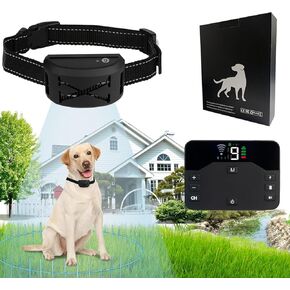 Wireless Dog Fence, Invisible Electric Fence for Dogs, Dog Training Collar Portable 2 in 1 Wireless Fence with Waterproof and Rechargeable Dog Training Collar System
