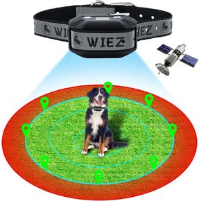 WIEZ GPS Wireless Dog Fence for Outdoor, Electric Dog Fence for Most of Dogs