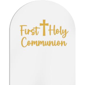 First Holy Communion Decal - Baptism Party Backdrop Sign, Balloon Arch Decal for Communion Celebration, First Holy Communion Party Supplies