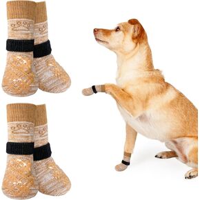 BEAUTYZOO Dog Socks to Prevent Licking Paws, Dog Shoes for Hot Pavement Small Medium Large Senior Dog Booties, Non Slip Dog Boots & Paw Protectors for Hardwood Floors Traction Control Indoor