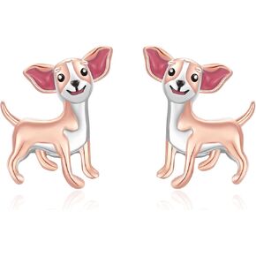 TANGPOET English Bulldog Stud Earrings for Women Sterling Silver Bull Dog Jewelry Gifts for Dog Mom Dog Lovers for Birthday Christmas Valentines Day Mother's Day