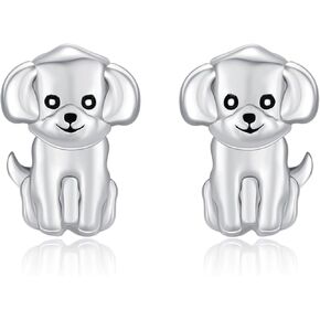 TANGPOET English Bulldog Stud Earrings for Women Sterling Silver Bull Dog Jewelry Gifts for Dog Mom Dog Lovers for Birthday Christmas Valentines Day Mother's Day
