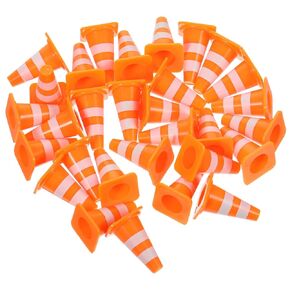 60Pcs Mini Traffic Cones, 1in Mini Traffic Cones Roadblock Signs, Small Cones Training Roadblock Cones Traffic Scene Roadblocks, Multifunctional Building Theme Party Sports Activity Cones