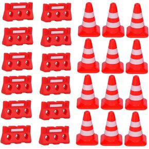Alasum 48pcs Road Sign Barricade Toy Roadblock Sign Toy Mini Roadblock Toy Traffic Fences Toys Kids Cognitive Toys Children Plaything Roadblocks Toys Traffic Cognitive Toys Road Cones Toy