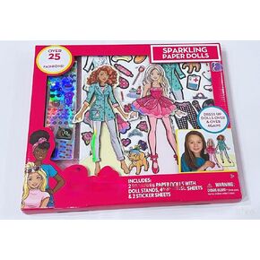 Jumbo Paper Dolls with 2 Paper Dolls with Dolls Stands, 4 Sheets & 2 Sticker Sheet Dress up Dolls Over & Over Again