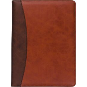 Samsill Two-Tone Padfolio, Resume Portfolio, Business Portfolio, with 8.5 x 11 Writing Pad, Brown and Dark Brown