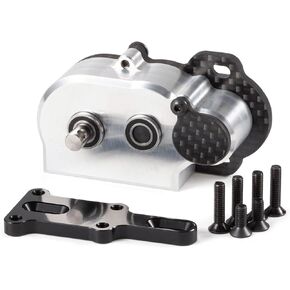 1/10 RC Straight Axle Transmission 48Pitch Tiny Gearbox with Slidable Shim Ultralight for 1/10 RC Crawler Straight Axle Axial AR44 AR45 Vanquish F9 F10 LCG Chassis (Silver)