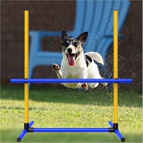 Dog Agility Training Equipment Set, Obstacle Course with Hurdles, Indoor Outdoor Use, Includes Carrying Bag (1)