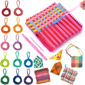 SAYHALO Weaving Loom for Kids, Knitting Loom, Weaving Loom Kit, Weaving Loom for Adults, 12 Rainbow Colors of Weaving Loops, 339 Craft Loops, Kids Weaving Loom Kit, DIY Weaving Kit