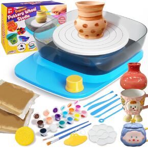 Innofans Pottery Wheel for Kids-أدوات وأدوات الفخار الكاملة للمبتدئين ، بطارية قابلة لإعادة الشحن ، وسرعة قابلة للضبط قابلة للضبط ، صانع طين DIY للأطفال 9-12 (براءة اختراع)