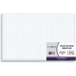 Large Graph Paper Pad, 11x17 Paper Pads, (1 Pack) 50 Sheets 4 Square Per Inch, Blueprint Drawing Pad, Side Gummed, 80 GSM Graph Paper for Sketching & Drafting, Engineers, Architects, Mathematician