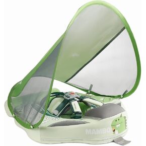 Mambobaby Baby Swim Float مع مظلة قابلة للإزالة من 3 إلى 24 شهرًا عوامات الأطفال غير القابلة للتزه
