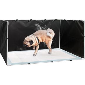 Dog Puppy Pee Pads Holder with High Walls for Dog Training Pee, Dog Litter Box Potty Pads Tray Indoor Waterproof Material Easy Clean for Small Medium Dogs (35"x28.7"x17.3")