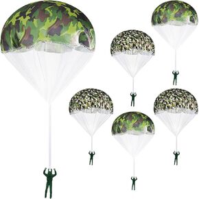 Aoriher 12 Pcs American Flag Army Parachute Toy Action Figures, Boys Outdoor Games, No Battery Flying Toys for School Gifts Present