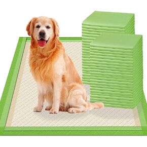 Gardner Pet Pee Pads for Dogs Extra Large 28"x34", XL Thicker ECO Green Disposable Xlarge Puppy Training Pads Super Absorbent Full Edge-Wrapping Pad for Dogs, Puppies, Doggie, Cats, Rabbits-(30 Count)