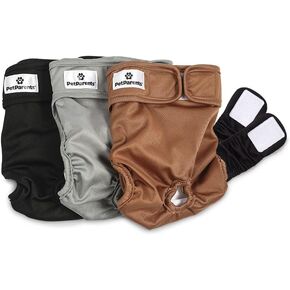 Pet Parents® Washable Dog Diapers (3pack) + Extendrs® of Durable Doggie Diapers, Premium Dog Diapers Female (X-Small, Princess)