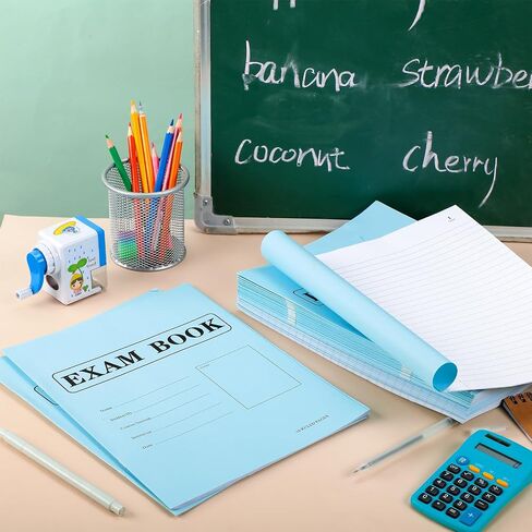 100 Pack Exam Blue Book Blue Test Book, 8.5" x 11", 8 Sheets 16 Pages, Wide Ruled Saddle Stitched Examination Book for School Home Business Office in Saudi Arabia