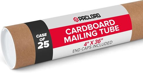 4 "× 36" أنبوب بريد كرافت الورقي المعزز (حالة 25) مع 2 قبعات لكل أنبوب - أنبوب ملصق معتمد من USPS - أنبوب من الورق المقوى للشحن والتخزين ، المطبوعات ، الأعمال الفنية ، المستندات in Kuwait