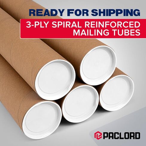 4 "× 36" أنبوب بريد كرافت الورقي المعزز (حالة 25) مع 2 قبعات لكل أنبوب - أنبوب ملصق معتمد من USPS - أنبوب من الورق المقوى للشحن والتخزين ، المطبوعات ، الأعمال الفنية ، المستندات in Kuwait