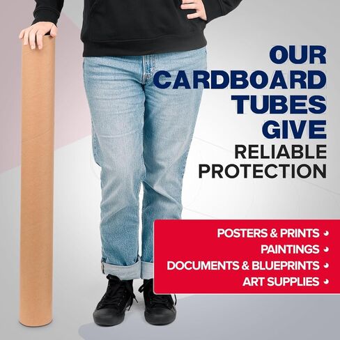 4 "× 36" أنبوب بريد كرافت الورقي المعزز (حالة 25) مع 2 قبعات لكل أنبوب - أنبوب ملصق معتمد من USPS - أنبوب من الورق المقوى للشحن والتخزين ، المطبوعات ، الأعمال الفنية ، المستندات in Kuwait